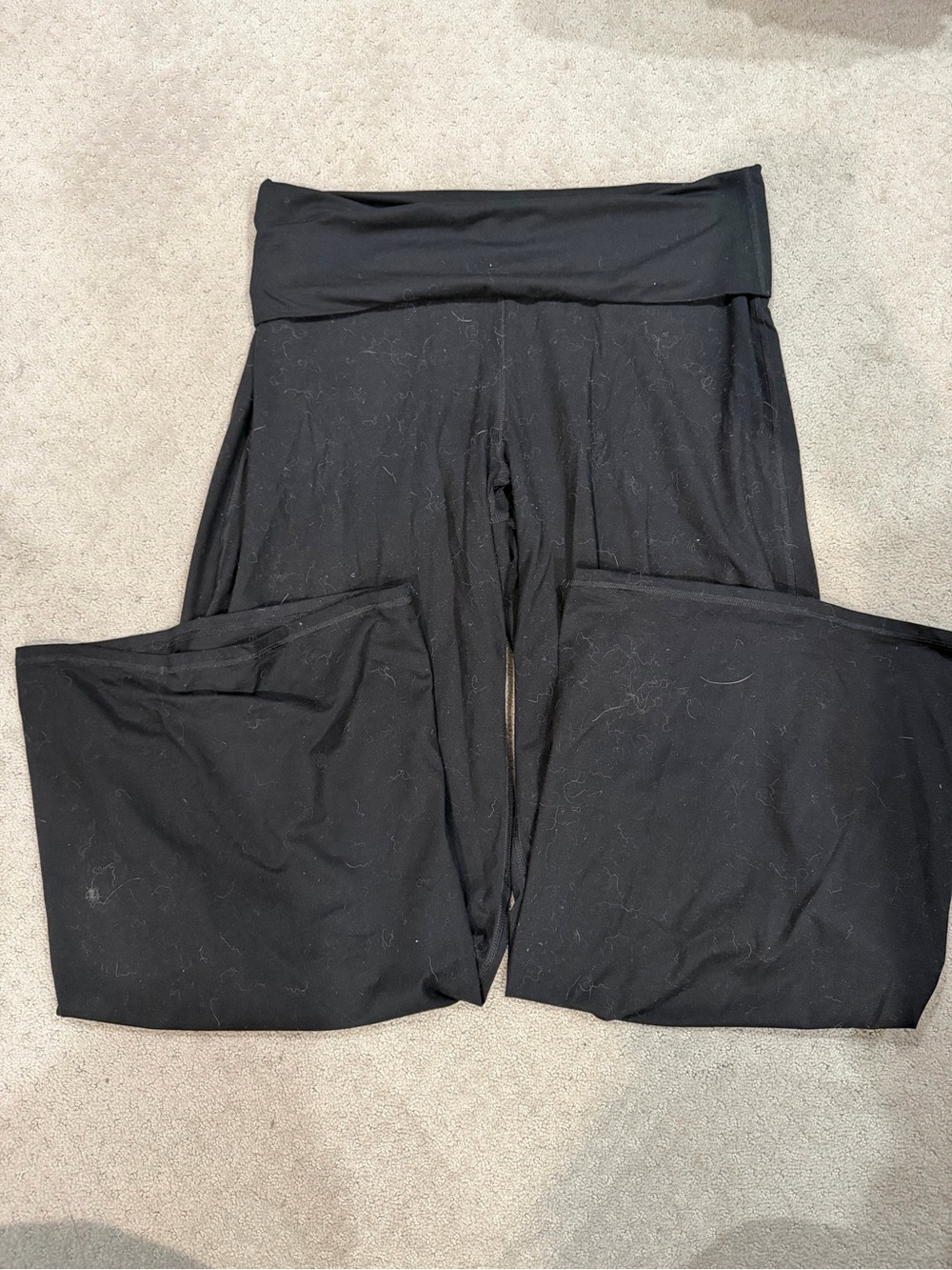 Fabletics Black High-Waist Fold Over Pants